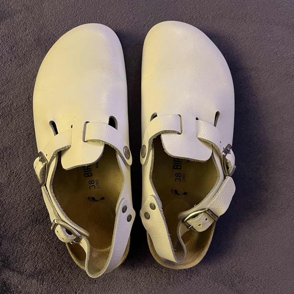 COPY - Birkenstock white sling backs